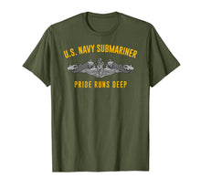Ladda upp bild till gallerivisning, US Navy Submariner Shirt Pride Runs Deep Sub Veteran Tee 362500