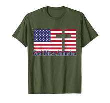 Ladda upp bild till gallerivisning, God Bless America Patriotic Flag with Cross T-shirt 878614