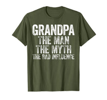 Ladda upp bild till gallerivisning, Mens Grandpa The Man The Myth The Bad Influence T-Shirt T-Shirt 76064
