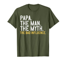 Ladda upp bild till gallerivisning, Mens Father's Day Gift Papa The Man The Myth The Bad Influence T-Shirt 201584