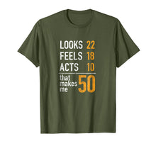 Ladda upp bild till gallerivisning, Funny shirts V-neck Tank top Hoodie sweatshirt usa uk au ca gifts for Mens Looks 22 Feels 18 Acts 10 That Makes Me 50 Birthday T-Shirt 2443075