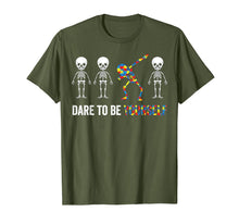 Ladda upp bild till gallerivisning, Funny shirts V-neck Tank top Hoodie sweatshirt usa uk au ca gifts for Autism Awareness Skeleton Dabbing Dare To Be Yourself Tshirt 2536876