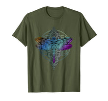 Ladda upp bild till gallerivisning, Colorful Mandala Dragonfly T-Shirt - Lotus Flower Tee