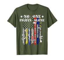 Ladda upp bild till gallerivisning, Funny shirts V-neck Tank top Hoodie sweatshirt usa uk au ca gifts for No One Fights Alone TShirt USA Flag Veterans Army Police EMS 269135