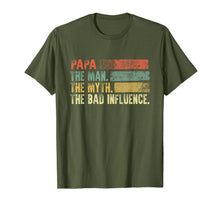 Ladda upp bild till gallerivisning, Mens Vintage Papa the Man the Myth the Bad Influence T Shirt 99789