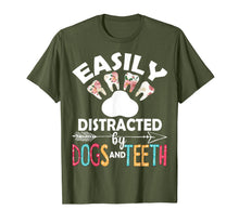 Ladda upp bild till gallerivisning, Easily Distracted By Dogs And Teeth Dentist Women Gifts T-Shirt-2920809
