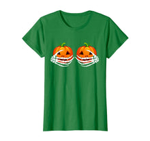 Ladda upp bild till gallerivisning, Skeleton Hands On Chest Pumpkin Boobs - Halloween costumes T-Shirt 752401