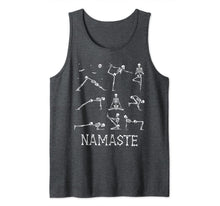 Ladda upp bild till gallerivisning, Funny Namaste Skeleton Yoga Skull Halloween Hippie Peace Tank Top 115675