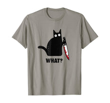 Ladda upp bild till gallerivisning, What Murderous Cat Holding Knife Funny Halloween Costume T-Shirt 99432
