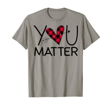 Ladda upp bild till gallerivisning, Funny Teacher You Matter Buffalo Plaid Heart Lover Gift T-Shirt 141063