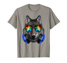 Ladda upp bild till gallerivisning, Grey Wolf as DJ in Galaxy Sunglass, Headphone - T-Shirt 937549