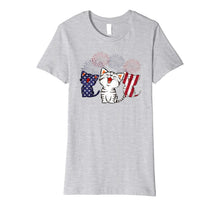 Ladda upp bild till gallerivisning, Smile Cat Gift Shirt American Flag With Firework 4th of July Premium T-Shirt 978514