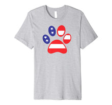 Ladda upp bild till gallerivisning, Patriotic Paw Print in Red, White, & Blue. Premium T-Shirt 373720