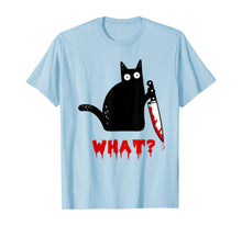 Ladda upp bild till gallerivisning, Cat What? Funny Murderous Black Cat With Knife Halloween T-Shirt 372267