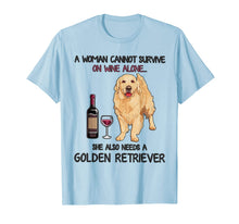 Ladda upp bild till gallerivisning, A Woman Cannot Survive On Wine Alone Golden Retriever T-Shirt-177606