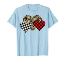 Ladda upp bild till gallerivisning, Funny Leopard And Buffalo Plaid Printed Love Heart Gifts T-Shirt--