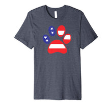 Ladda upp bild till gallerivisning, Patriotic Paw Print in Red, White, & Blue. Premium T-Shirt 373720