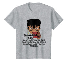 Ladda upp bild till gallerivisning, Funny shirts V-neck Tank top Hoodie sweatshirt usa uk au ca gifts for January Girl Knows More Than She Says Shirt Black Queens 2047117