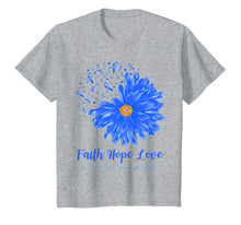 Ladda upp bild till gallerivisning, Faith Hope Love Colon Cancer Awareness Flower Blue Gifts T-Shirt-472196