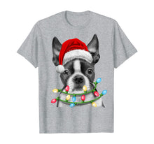 Ladda upp bild till gallerivisning, Funny shirts V-neck Tank top Hoodie sweatshirt usa uk au ca gifts for Boston Terrier Santa Christmas Tree Lights Xmas Gifts Boys T-Shirt 540146