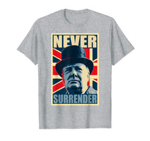 Ladda upp bild till gallerivisning, Funny shirts V-neck Tank top Hoodie sweatshirt usa uk au ca gifts for Winston Churchill Never Surrender Union Jack T-Shirt 1767620