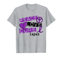 Ladda upp bild till gallerivisning, Funny shirts V-neck Tank top Hoodie sweatshirt usa uk au ca gifts for Peace Love Cure Lupus Awareness T-shirt Lupus Purple Ribbon 1584310
