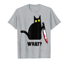 Ladda upp bild till gallerivisning, Black Cat,Murderous Cat With Knife what T-Shirt 430151