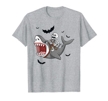 Ladda upp bild till gallerivisning, Skeleton Riding Shark Funny Halloween Boys Girls Kids T-Shirt 76987