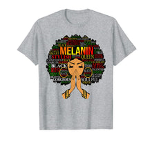 Ladda upp bild till gallerivisning, Melanin Words Art T-Shirt Afro Natural Hair Black Queen Gift 131726