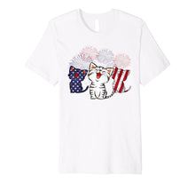 Ladda upp bild till gallerivisning, Smile Cat Gift Shirt American Flag With Firework 4th of July Premium T-Shirt 978514
