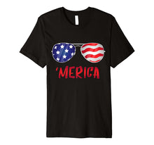 Ladda upp bild till gallerivisning, Merica USA Flag 4th of July Sunglasses Outfit Women Men Gift Premium T-Shirt 1455412

