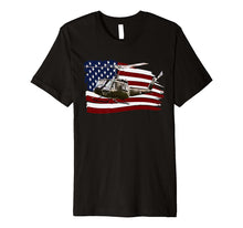 Ladda upp bild till gallerivisning, UH-1 Huey Helicopter T shirt American Flag usa Pilot T-Shirt 530647
