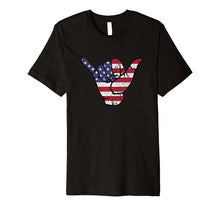 Ladda upp bild till gallerivisning, Shaka Hang Loose American Flag Premium T-Shirt 788613
