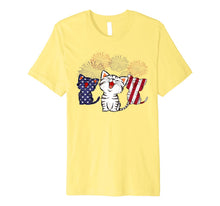 Ladda upp bild till gallerivisning, Smile Cat Gift Shirt American Flag With Firework 4th of July Premium T-Shirt 978514
