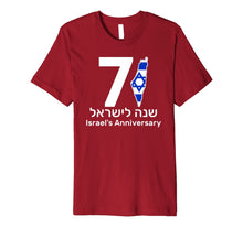 Ladda upp bild till gallerivisning, Israel Independence Day 71 Jewish Israeli Flag Gift T-shirt Premium T-Shirt 1987744
