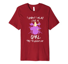 Ladda upp bild till gallerivisning, Funny shirts V-neck Tank top Hoodie sweatshirt usa uk au ca gifts for Womens Drummers Drumming Gift Shirt Girls Play Like A Girl  Premium T-Shirt 1367859
