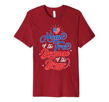 Ladda upp bild till gallerivisning, Home Free Because Brave Family American Flag Premium T-Shirt 1140213
