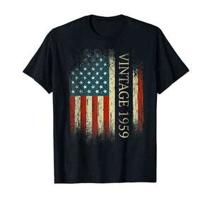 Funny shirts V-neck Tank top Hoodie sweatshirt usa uk au ca gifts for 60th Birthday Gifts Vintage 1959 Usa Flag 60 Year Old Bday T-Shirt 275764