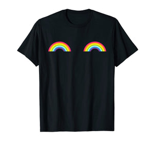 Gay Les Pride Rainbow Boobs T-Shirt Lgbt Pride Month Gifts