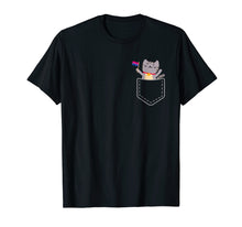Ladda upp bild till gallerivisning, Bisexual Pride Pocket Cat T-Shirt Flag Tabby Bi Kitten Cute
