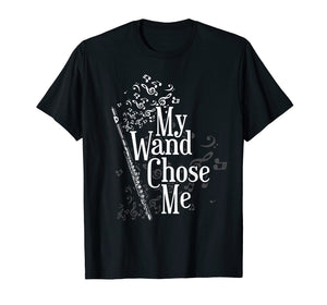Funny shirts V-neck Tank top Hoodie sweatshirt usa uk au ca gifts for Flute T-Shirt My Wand Chose Me Flutist Gifts Music 283684