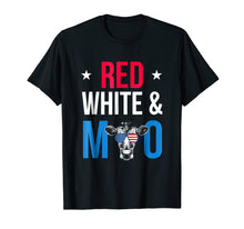 Ladda upp bild till gallerivisning, Funny shirts V-neck Tank top Hoodie sweatshirt usa uk au ca gifts for Red White and Moo Patriotic USA Flag Cow T-Shirt 2192126
