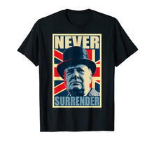 Ladda upp bild till gallerivisning, Funny shirts V-neck Tank top Hoodie sweatshirt usa uk au ca gifts for Winston Churchill Never Surrender Union Jack T-Shirt 1767620

