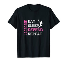 Ladda upp bild till gallerivisning, Funny shirts V-neck Tank top Hoodie sweatshirt usa uk au ca gifts for Girls Lacrosse T Shirt Lax Gear Gifts Eat Sleep Defend 2035444
