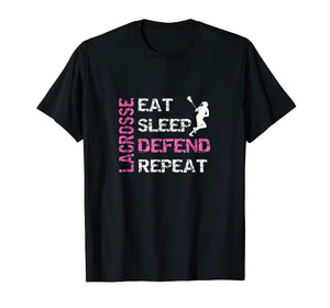 Funny shirts V-neck Tank top Hoodie sweatshirt usa uk au ca gifts for Girls Lacrosse T Shirt Lax Gear Gifts Eat Sleep Defend 2035444