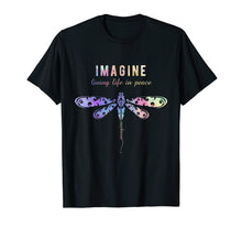 Ladda upp bild till gallerivisning, Funny shirts V-neck Tank top Hoodie sweatshirt usa uk au ca gifts for Dragonfly Imagine Living Life In Peace Hippie Shirt 2000662
