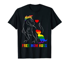 Ladda upp bild till gallerivisning, Free Mom Hugs T-Shirt - LGBT Mom Saurus Rainbow Shirts Gift 42691
