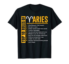 Ladda upp bild till gallerivisning, Birthday Gifts - Top 10 Rules Of Aries Zodiac T-Shirt
