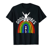 Ladda upp bild till gallerivisning, Funny shirts V-neck Tank top Hoodie sweatshirt usa uk au ca gifts for Women's T Shirt Good Vibes Only Rainbow Print Girls Tee 1382700
