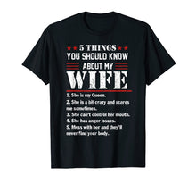 Ladda upp bild till gallerivisning, Mens 5 Things You Should Know About My Wife Tshirt Husband Gifts
